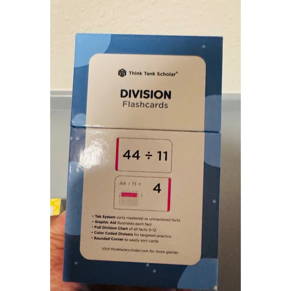 Think Tank Scholar Math Flash Cards Set Addition Subtraction Multiplication Div